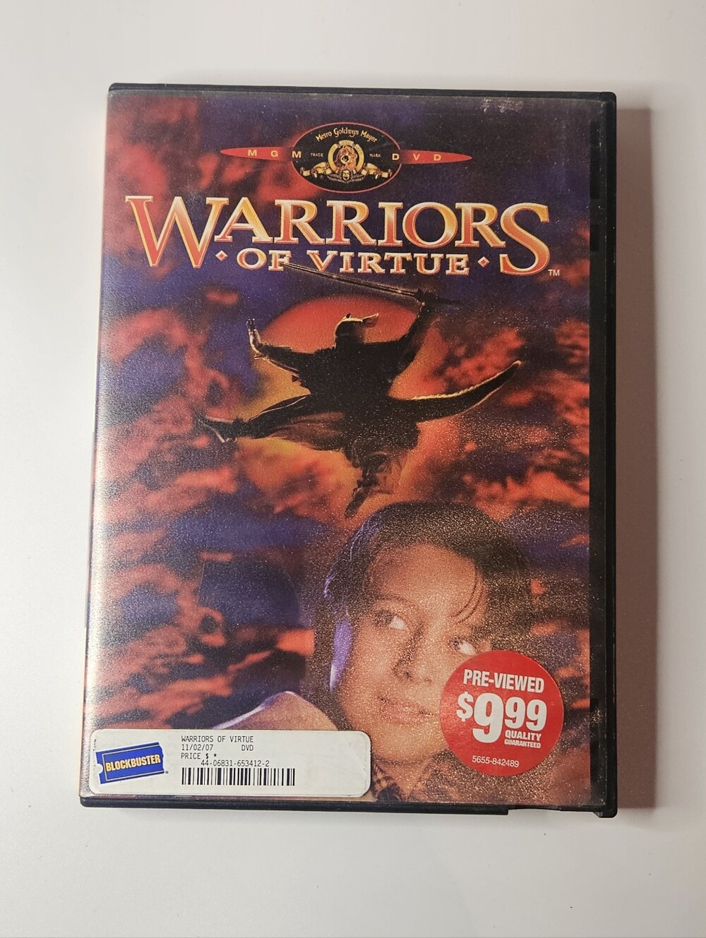 Warriors of Virtue DVD. Blockbuster Case